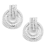Metal Round Clip On Earrings / AZERCO954-SIL