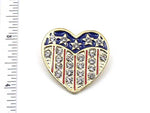 Patriotic / Austrian Crystal Heart - Brooch/pin / AZFJBR044-GRB-PAT