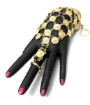 Arras Creations Fashion Trendy Hand Chain/Slave Bracelet/Bracelet & Ring Set for Women / AZFJSB081-GBK