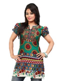 Indian Tunic Top Womens / Kurti Printed Blouse tops - AZDKJD-48S2