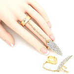 Crystal Finger Chain Free Ring / AZRIFR121-GCL