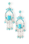 Turquoise Stone Chandelier Earrings / AZERFH276-STU