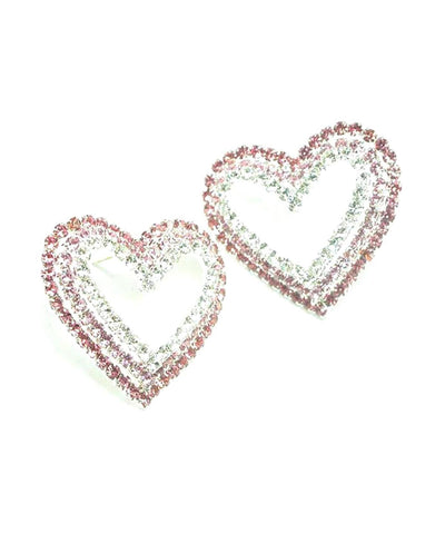 Valentine/Rhinestone Heart Earrings for Women