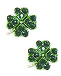 St.Patrick's Day Four Clover Button Post Earring Set / AZERCL855-SGR