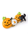 Arras Creations Halloween Creatures - Pumpkin, Cat, Ghost Brooch - White,Black,Orange