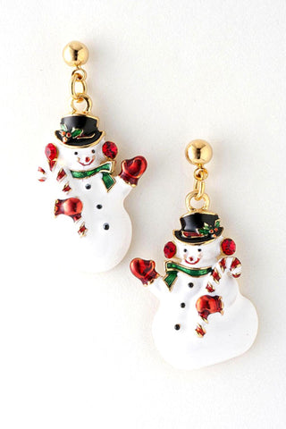 Christmas Snowman Earrings / AZERFH128-GMU-CHR