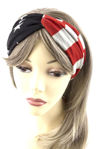 American Flag Print Fabric Headband / Hair Accessory / AZFJPB023-RBW-PAT