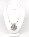 Bohemian Antique Silver Pendant Choker Necklace / AZVJNE201-ASL