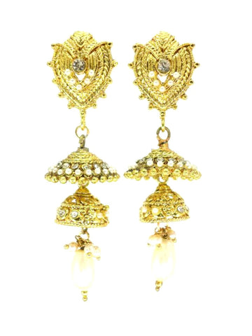 Imitation Designer Double Jhumka Earrings For Women / AZIDDZI417-GPE