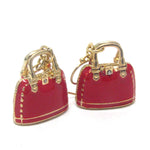 Fashion Trendy Premier Electro Plating Crystal and Epoxy Deco Handbag Earrings For Women / AZERFH163-GRD