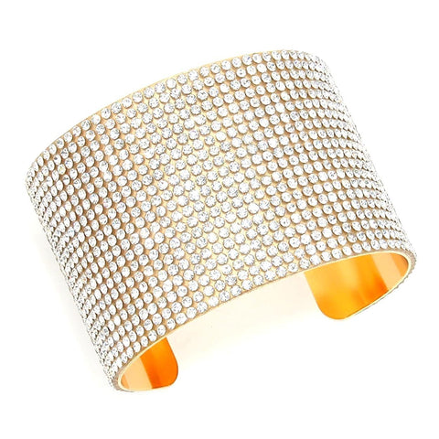 Arras Creations Fashion Trendy Celebrity Style Crystal Cuff Bracelet for Women / AZBRCF506-GCL