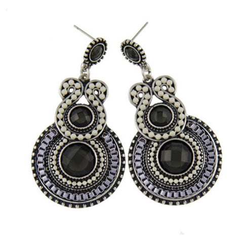 Vintage Bohemia Style Enamel Beads Statement Drop Earrings / AZERBEA01-ASM