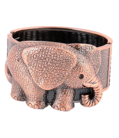 Arras Creations Trendy Fashion Fold-Over Elephant Bracelet - Bronze For Women / AZBRCF008-BRZ