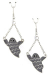 Halloween Ghost Earrings - Silver-grey