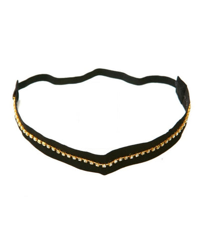 Fashion Gold Black Laced Headband Hair Accessory For Women / AZFJHB015-BGC
