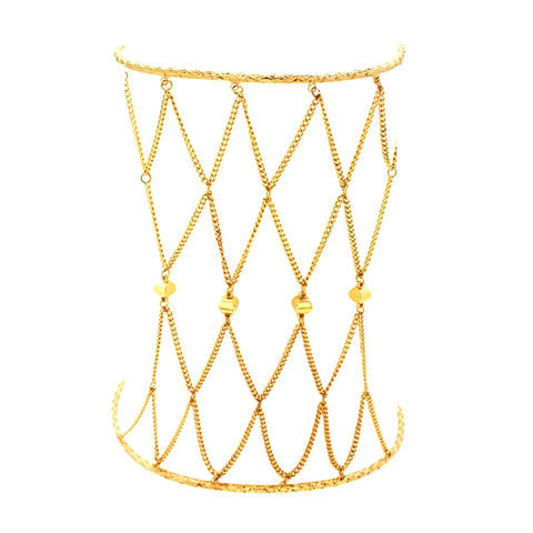 Chain Net Upper Arm Cuff Bracelet / AZMIAB911-GLD