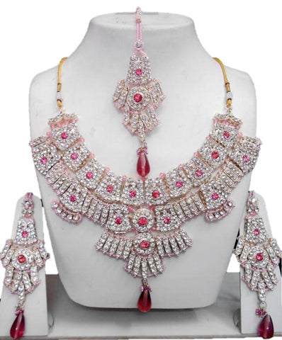 Bollywood Style Indian Imitation Necklace Set / AZBWBR037-GLP