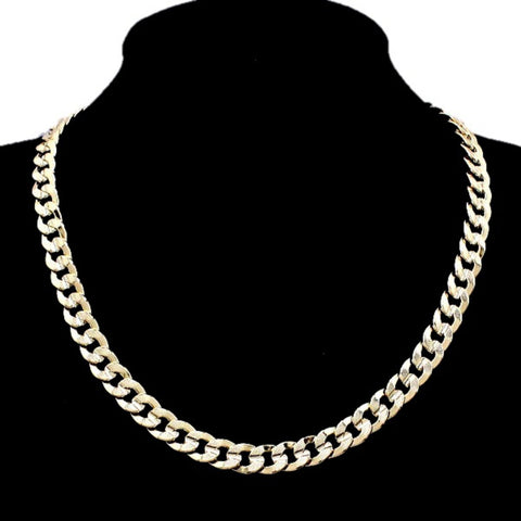 Men's Gold Tone Metal Chain Necklace / AZMJCH016-GLD