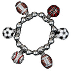 Sports - Fashion Silver Tone Sport Charm Bracelet / AZSJBT003-MSP
