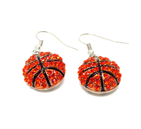 Sports BasketBall - Crystal and Epoxy Deco Basketball Earring/ AZSJER014-SHB