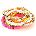 Resin Snakeskin Stack Bracelet For Women / AZBRST976-NEO