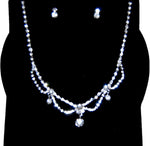 Arras Creations Fashion Trendy Rhinestone Necklace & Earring Set Pageant Prom Wedding Party For Women & Girls / AZBLRH033-SCA