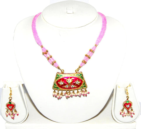Arras Creations Authentic Designer Indian Lac/Rajasthani Style Costume Jewelry Set for Women