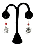 Christmas : Antique Silver Christmas Bell Dangle Fish Hook Dangle Earrings For Women / AZAEXA006-ASL