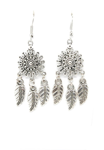 Trendy Fashion Antique Silver Drop Earring Set / AZERVI002-ASL