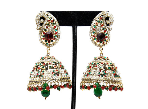 Imitation Designer Victorian Zhumka Bollywood Earring / AZERVE4009-GRG