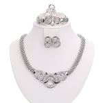 Trendy Partywear - Imitation Crystal Round Necklace Earring Set / AZFJFS101-SCL