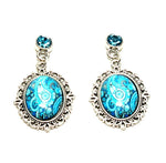 Trendy Fashion Cameo Hollow Lacework Cabochon Earrings for Women / AZEACS902-ASB