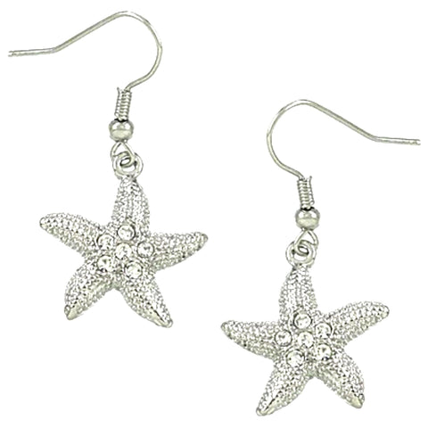 Sea Life / Starfish Dangles Fish Hook Earring / AZERSEA561-SCL