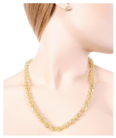 Arras Creations Fashion Gold Chain Necklace - Gold / AZFJNS035-GLD