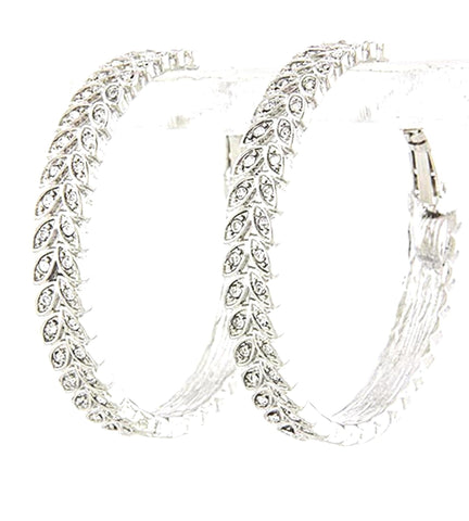 Large Crystal Resin Hoop Earrings / AZERFH200-SCL