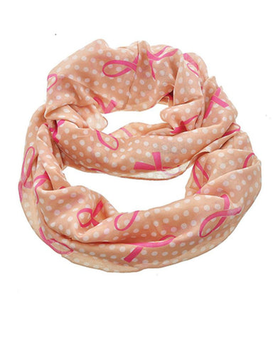 Breast Cancer Awareness : Pink Ribbon Scarf For Women / AZBCSC267-PIN