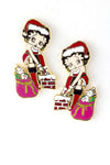 Valentine Trendy Fashion Classic Character Christmas Betty Boop Earrings For Women / AZERFH124-GBE-CHR