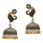 Bollywood Oxidized Unique Gold Silver Tone Jhumka Earrings for Women / AZINOME57-AGS
