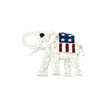 Independence Day / American Flag Elephant Pin - Brooch/pin / AZFJBR277-SRB-PAT