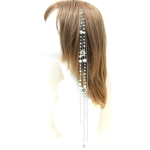 Fashion Imitation Pearl Flower Hair Extension for Women / AZFJHB701-SPE