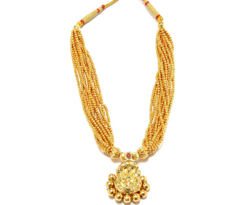 Arras Creations Imitation Traditional Kolhapuri Necklace - for Women / AZKCN2037-GLD