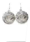 Trendy Fashion Tibetan Silver Hollow Antique Plate Dangle Earring Set / AZERVI019-ASL