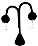 Cross : Antique Cross Dangle Fish Hook Cross Earrings For Women / AZAELJ003-ASL