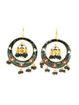 Imitation Meenakari Jhumki Earrings For Women / AZINME666-GBL