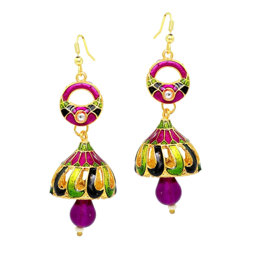 Sukriti Fancy Traditional Gold-plated Multicolor Jhumki Jhumka Earring –  Sukriti Store