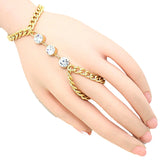 Arras Creations Fashion Crystal Accented Hand Chain Bracelet for Women / AZFJSB097-STU