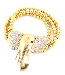 Arras Creations Fashion Trendy Elephant Stretch Bracelet for Women / AZBRST032-GCL