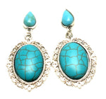 Trendy Fashion Cameo Hollow Lacework Cabochon Earrings for Women / AZEACS501-AST