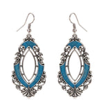 Water Drop Shape Silver tone Earrings / AZERFH319-STU