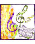 Satin Stripe: Music Design With Music Book Scarf / AZSCMU002-MUL
